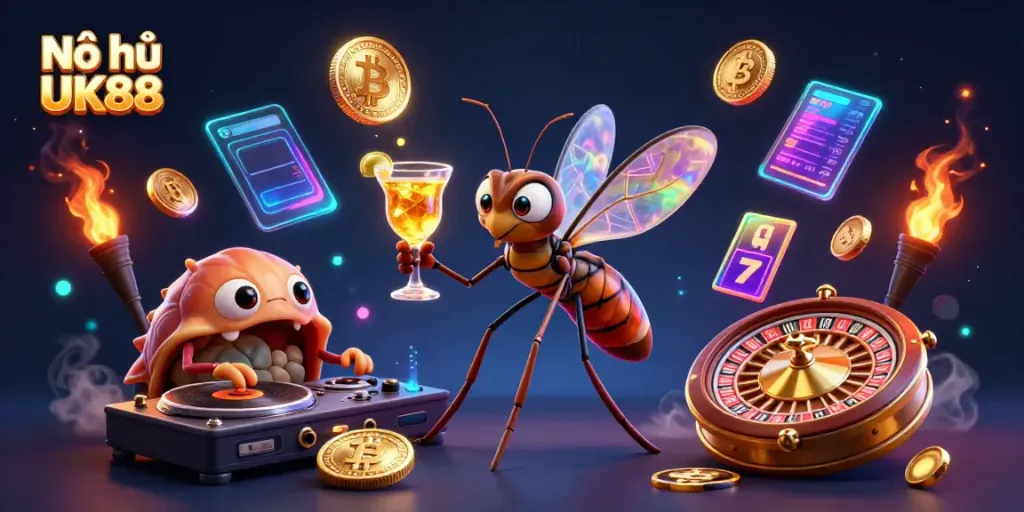 Experience thrilling moments at Nổ hũ UK88 with captivating casino characters and vibrant game elements.