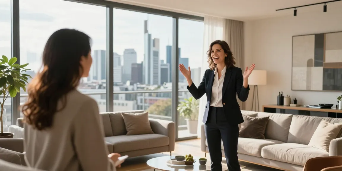 Bester Immobilienmakler Frankfurt zeigt hochwertige Wohnung mit hellem Raum und modernen Möbeln.